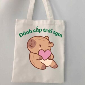 Túi Tote Vải Canvas Đánh Cắp Trái Tym